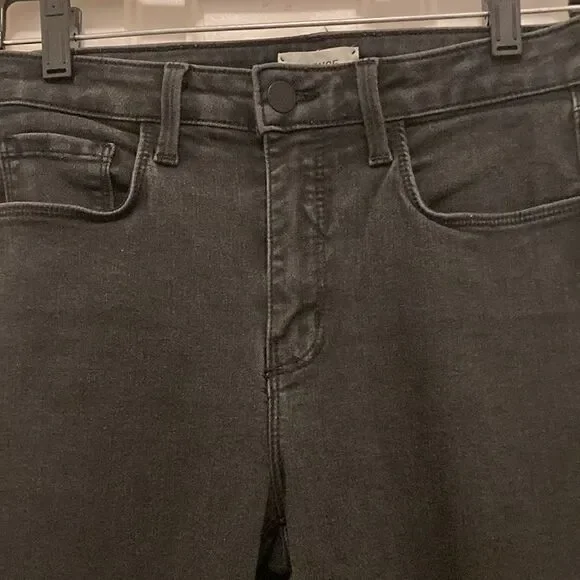 L’Agence Margot Black Distressed High Rise Skinny Jeans in Zinc Destruct. Sz 27 - Picture 2 of 8